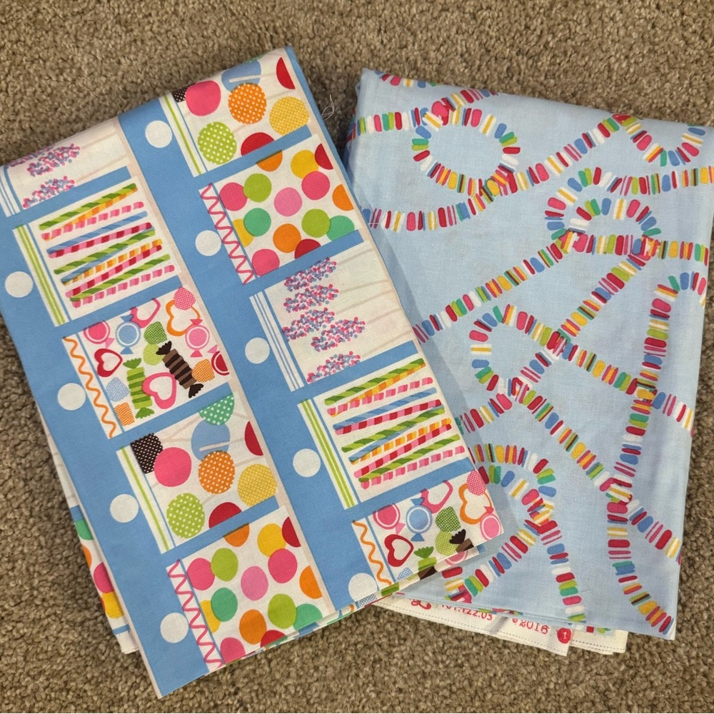 2.75 combined yards of children’s quilting cotton fabric